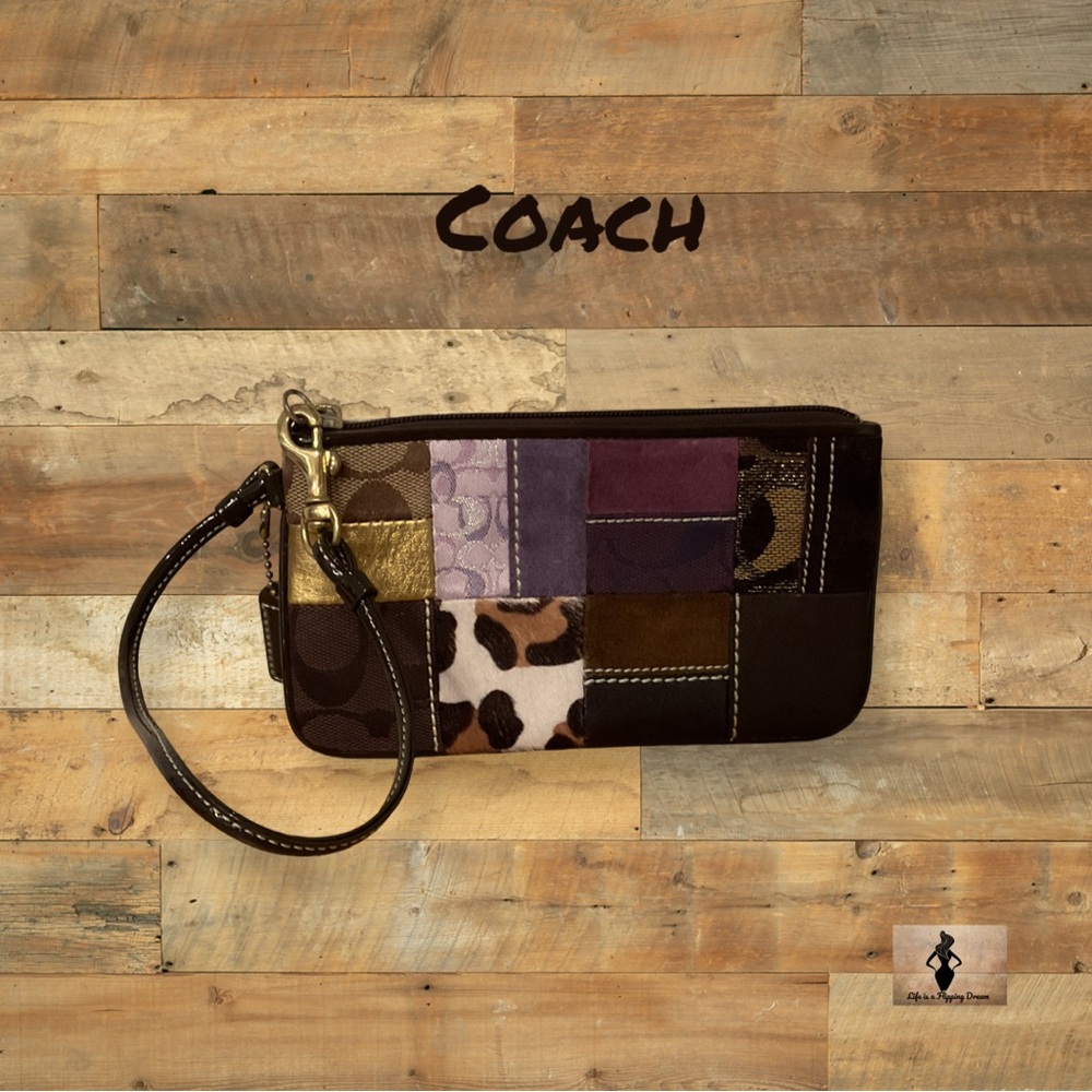 Coach Multicolor Patchwork Wristlet #1574